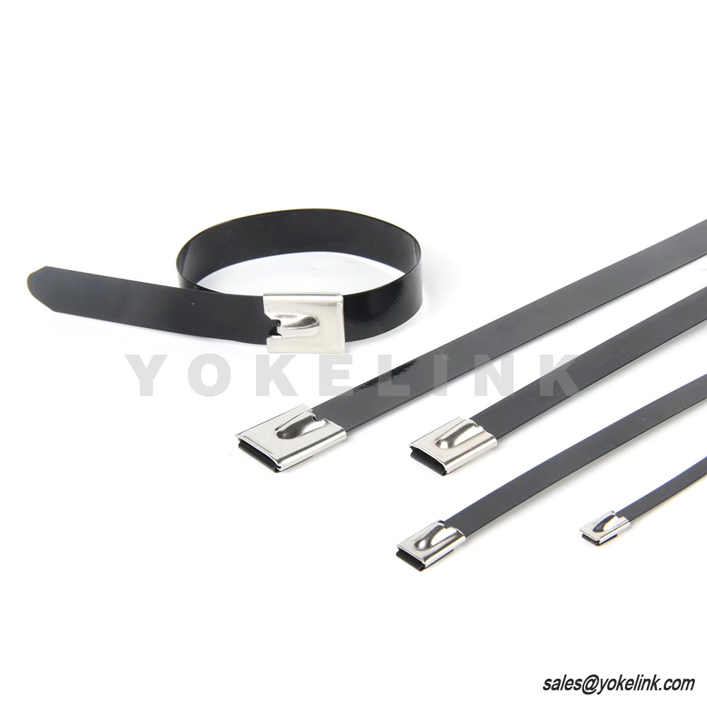 Önzáró hevederrögzítők Rozsdamentes acél gömbzár típusú poliészter bevonatú kötőelemek