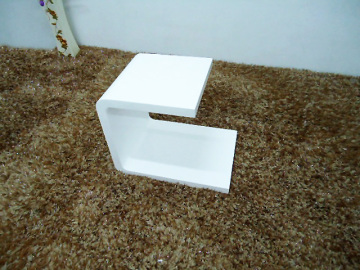 Contemporary small white wooden side table