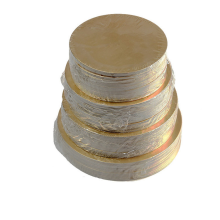 Wholesale 10 inch & 12 Inch Paper Cake Boards - White & Silver Round Thick Circle Drum Cake Stand