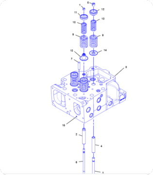 Gasoline engine unit 3508 cylinder head assembly 3356217/335-6217