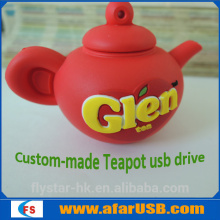 Custom made teapot usb drive,best gift for tea products,teapot usb stick 8gb