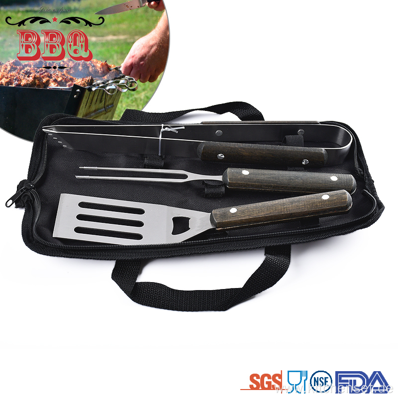 Mini bbq tool set with nylon carry bag