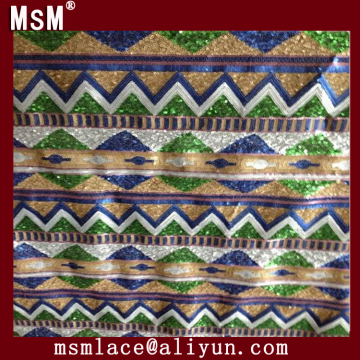 2015 new design sequin and beads lace
