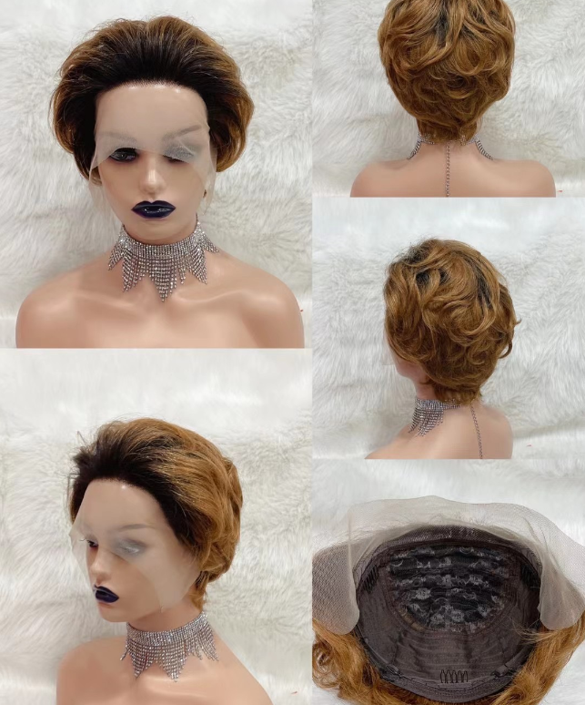 whosale Pixie Human Hair T Lace Frontal Short Pixie Cut Human Hair Wig Curly Lace Frontal Wig Cuticle Aligned Full Lace Wig