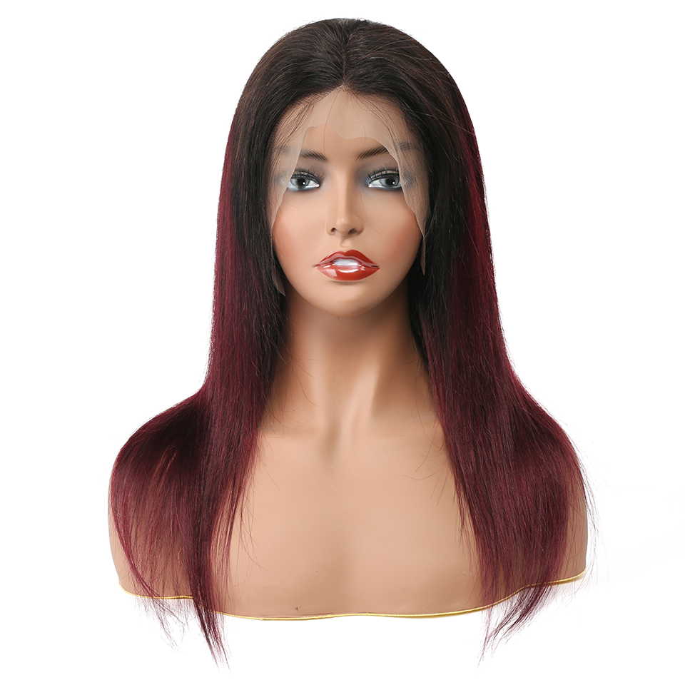 1B/99J Burgundy Straight Bob Wig Glueless Lace Frontal Wigs Ombre Brazilian Human Hair Closure Bob Wigs 13x4/13x6 Lace Wigs