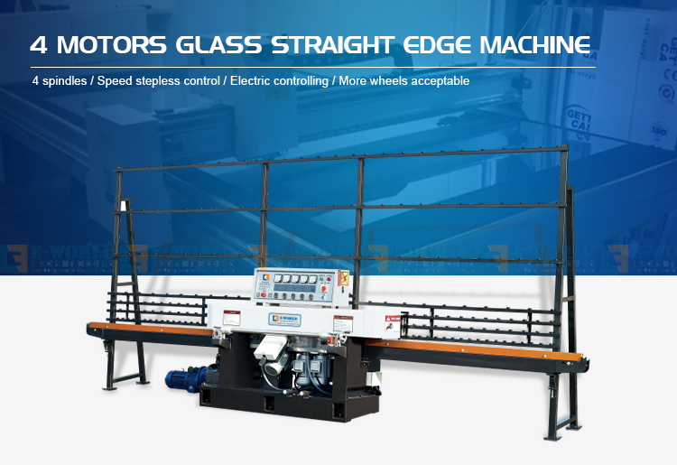 CE Standard 4 Motors Glass Straight Edging Machine For Grinding Edges