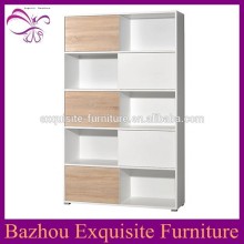 modern White high goss tall wood bookshelf