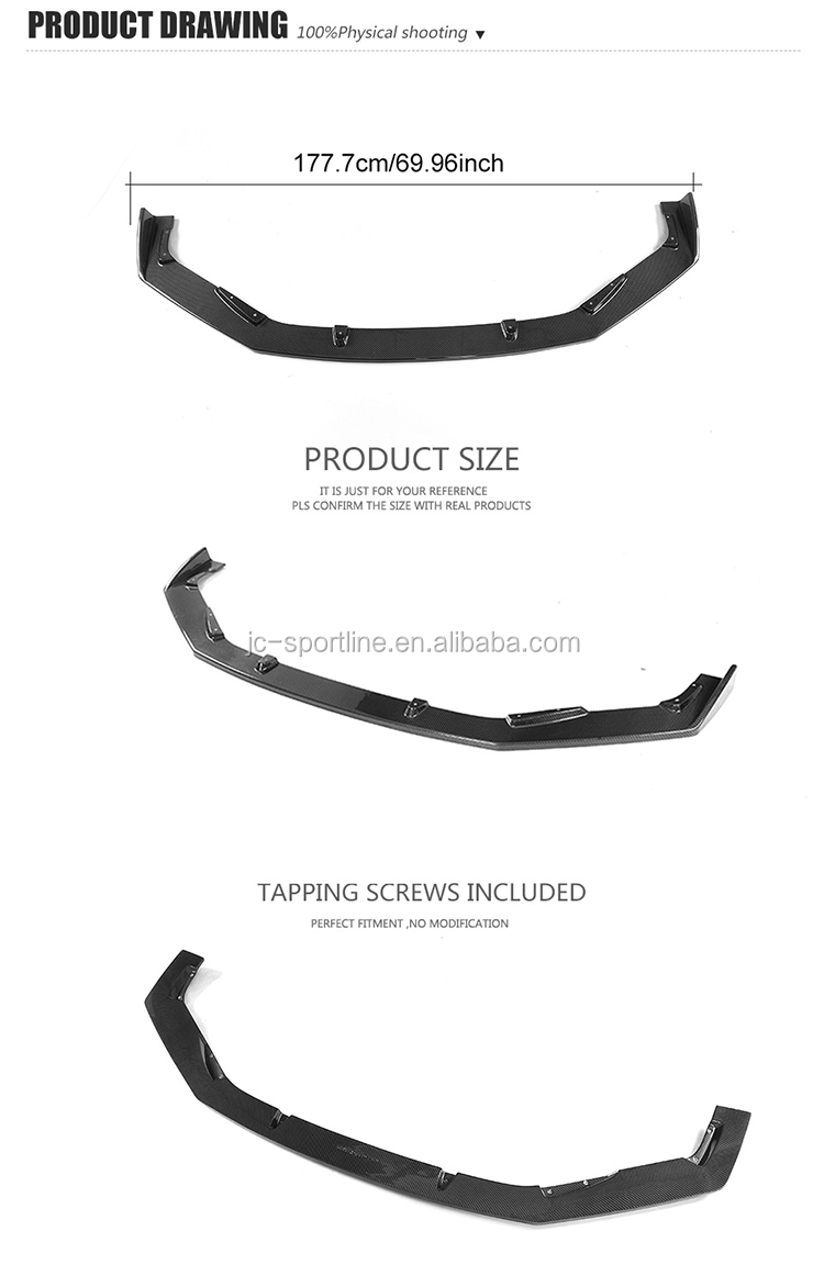 CAD Design Carbon Fiber Car Front Lip for LEXUS IS300 IS350 F Sport 17-18