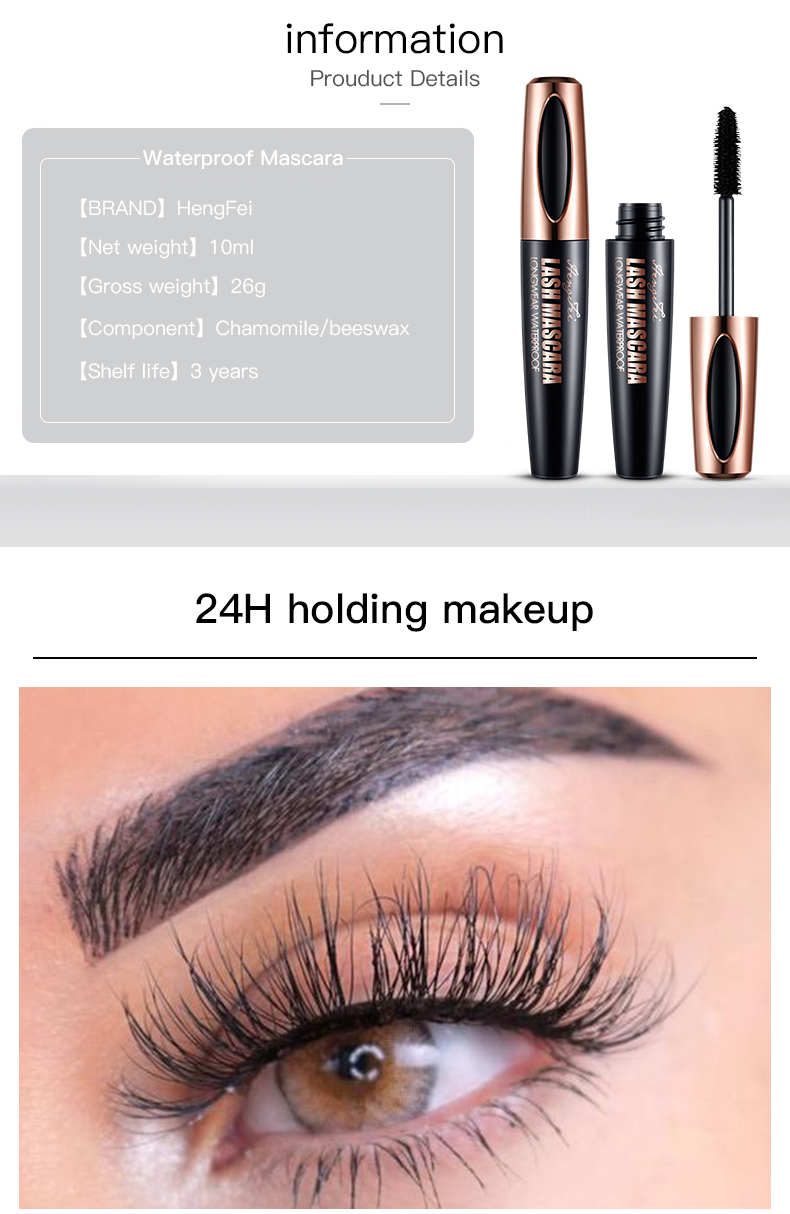 Waterproof Mascara For Eyelashes Longlasting 4d Fiber Eyelash Makeup Extension Curling Eye Black Mascara