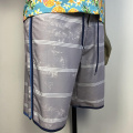 men gray striped beach shorts