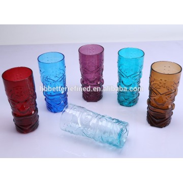 Blown Colored Tiki Glass Mug For Sale