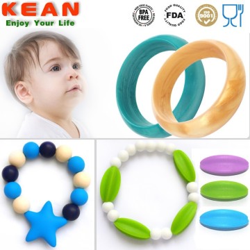 Safe kids chewing black rubber bracelets