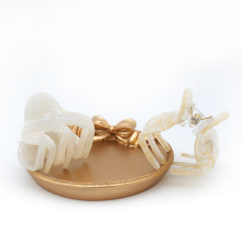 Pearlized White Beigeacrylic Acrylic Hair Claw Clips