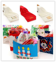 Japanese Style Christmas Gift Towels ,Hand Towel Snowing Christmas Tree