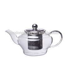 Handmade Borosilicate glass tea pots with stainless steel filter,600ML