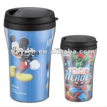 Double wall plastic advertising mug