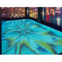 Шаблон дизайн плавательный стеклянный арт листовой мозаичный пиксель