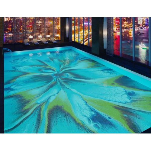 Patrón diseño natación vidrio arte hoja mosaico píxel