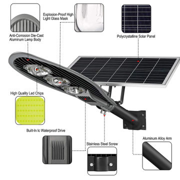 Sản phẩm mới Đèn đường năng lượng mặt trời 50w chống nước ip65