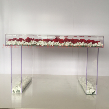 Double Layer Acrylic Party Table with Welding Decorations - Clear Top