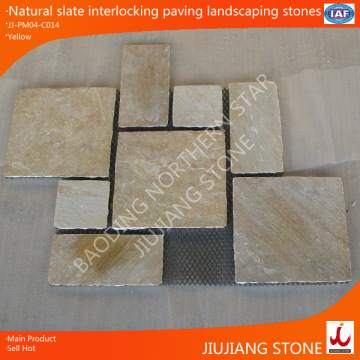 stone sticked on net paving