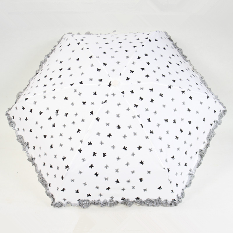 5 Fold Super Mini Umbrella with Lace Edge