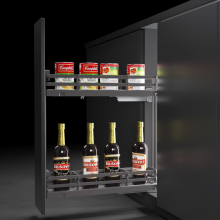 Multi-Functional Mute-Type Kitchen Cabinet Accessories: Soft-Closing Spice Rack Drawer Basket