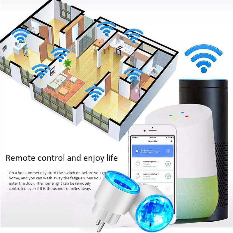 Alexa Plug Eu Socket Remote Smart Wifi Plug European Mini Tuya Socket Wifi Plug Europe Alexa Google Zigbee Socket Eu