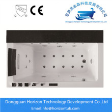 Drop-in jacuzzi bathtub with waterfall