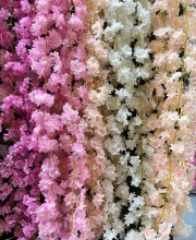 Hot Sale Silk Hanging Artificial Cherry Blossom Vines