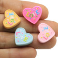 Romantic Resin Heart Cake Letter Love Flatback Cabochon Artificial Food Craft Bead Scrapbook Diy Accessory Girls Hairclip Parts