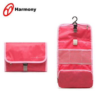 Red Jacquard women travel folding cosmetic cases