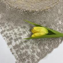 Circle Dot Embroidery On Poly Lace Fabric