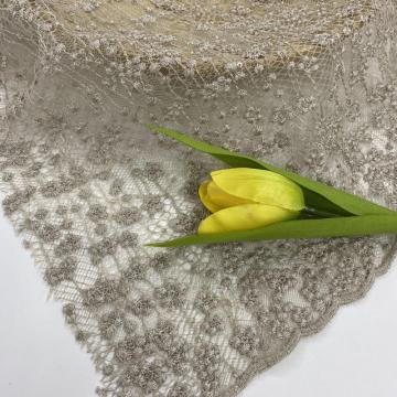 Circle Dot Embroidery On Poly Lace Fabric