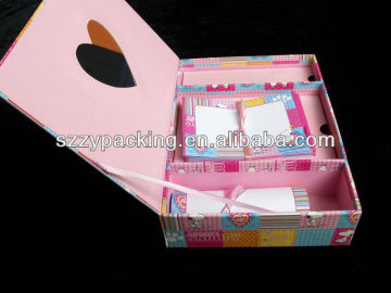 gift card storage box with inner partition and mirror