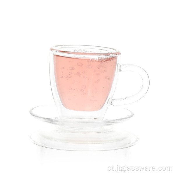 Conjunto de xícara de chá de vidro de mini borosilicato