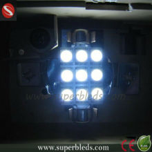 12V 36mm 9SMD 6000K white color led car inside light