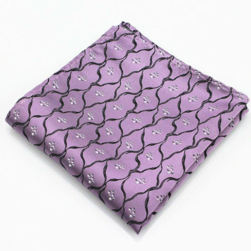 Lilac Men Pocket Silk Scarves Wholesale of Charmeuse Satin