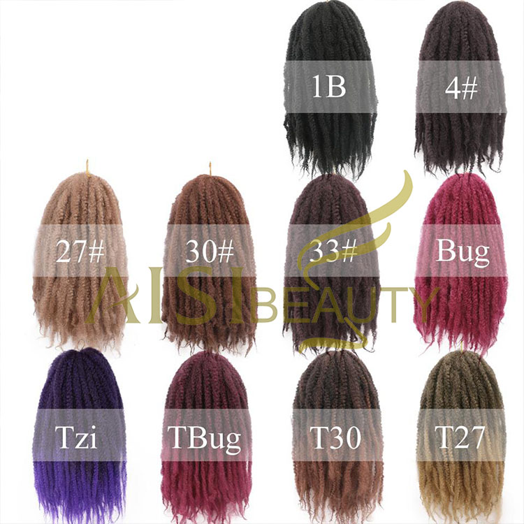 Aisi Beauty Wholesale Multi Color Soft Afro Kinky Marly Braiding Hair Extensions Crochet Hairpiece Synthetic Braiding Hair