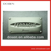 Casual custom leather label logo by hot stamp