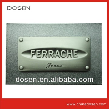 Casual custom leather label logo by hot stamp