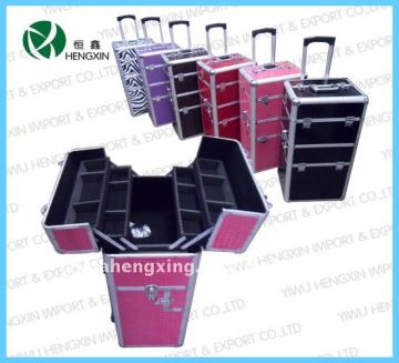 professional cosmetic trolley case for nail beauty makeup train case trolley case