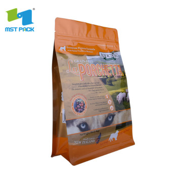 Bolsa de almacenamiento de papel de envasado de alimentos para perros con cremallera resellable