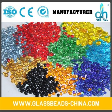 Hot selling swimming pool decorative color irregular glass beads