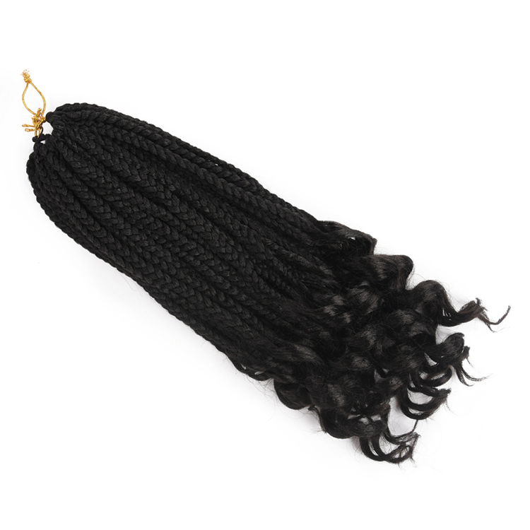 Morgan Popular High Quality Pr Looped Synthetic Crochet Braid Hair Box Braids Curly Ends