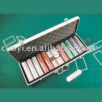 500PCS poker chips with Aluminum case set