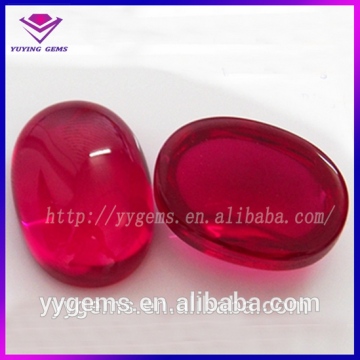 Lab Created Ruby Rough Oval Cabochon Ruby Stone Earring