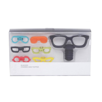 Venta al por mayor 7pcs gafas tope de la botella de vino Tags