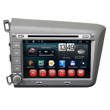 HONDA 2012 Civic(left) In-dash Android Doual Zone OEM Replacement Audio Built-in GPS DVD 3G Wifi Camera Input Function