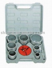 carbide gritted hole saw set, hole saw kit, 9pcs carbide coated hole saw set